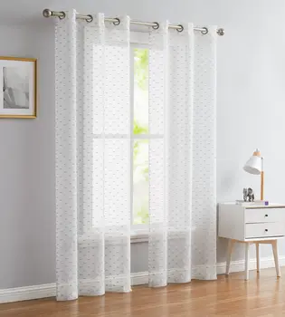 Set of Two 96" Silver Sprinkled Embellishment Window Curtain Panels