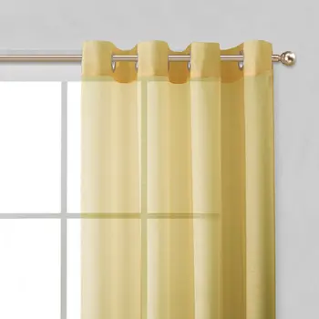Set of Two 84"  Gold Solid Modern Window Panels