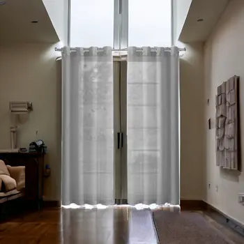 Set of Two 84"  Silver Solid Modern Window Panels