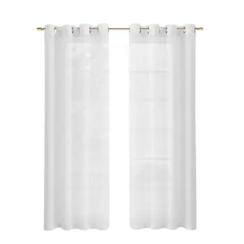 Set of Two 84"  White Solid Modern Window Panels