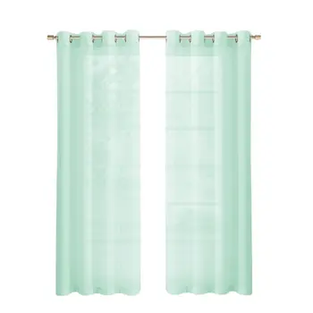Set of Two 84"  Aqua Solid Modern Window Panels