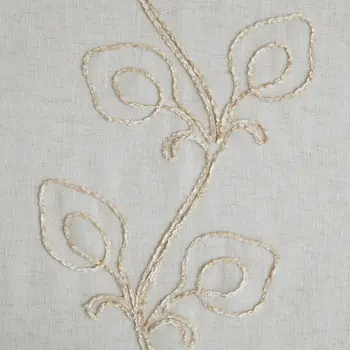 Set of Two 84" Beige Boho Embroidered Window Panels