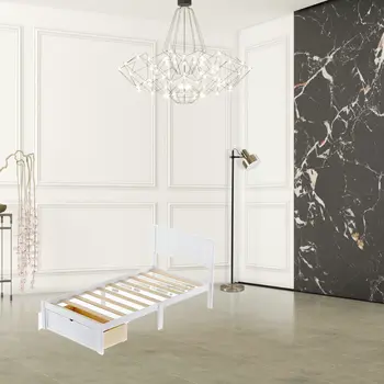 White Wood Twin Bed Frame