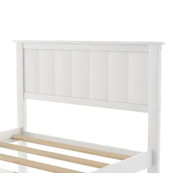 White Wood Twin Bed Frame