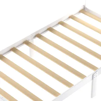 White Wood Twin Bed Frame