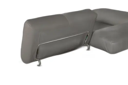 Gray Leather Match Stationary L Shaped Two Piece Sofa And Chaise