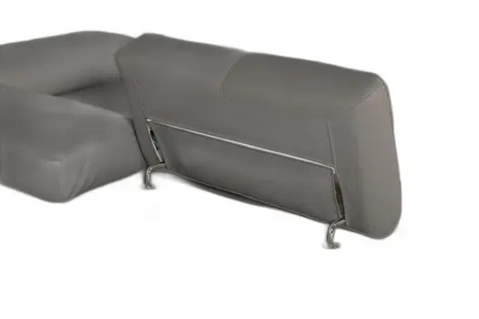 Gray Leather Match Stationary L Shaped Two Piece Sofa And Chaise