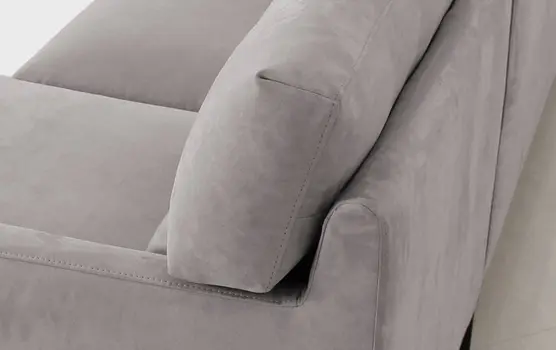 Gray 100% Polyester Stationary L Shaped Two Piece Sofa And Chaise