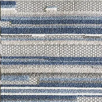 5' X 7' Blue Abstract Stain Resistant Indoor Outdoor Area Rug