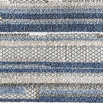 5' X 7' Blue Abstract Stain Resistant Indoor Outdoor Area Rug