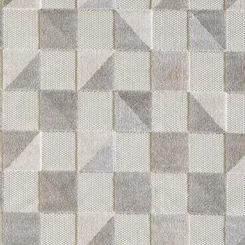 5' X 7' Gray Geometric Stain Resistant Indoor Outdoor Area Rug