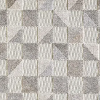8' X 10' Gray Geometric Stain Resistant Indoor Outdoor Area Rug