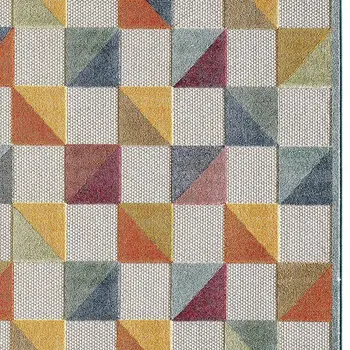 5' X 7' Orange And Ivory Indoor Outdoor Area Rug