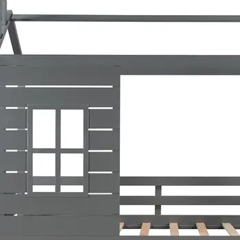 Gray Wood Twin Four Poster Bed Frame