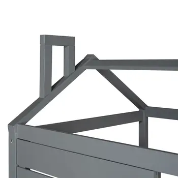 Gray Wood Twin Four Poster Bed Frame