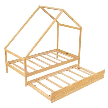 Natural Wood Twin with Trundle