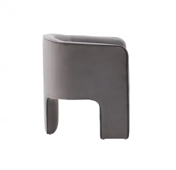 24" Dark Slate Gray Velvet Barrel Chair