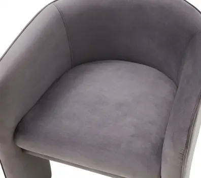 24" Dark Slate Gray Velvet Barrel Chair