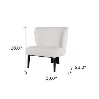 30" Gray And Black Upholstered Wingback Chair