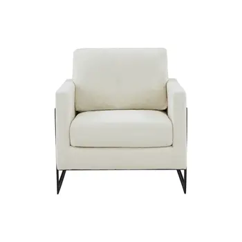 31" Cream And Black Fabric Club Chair