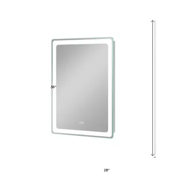 36" Silver Lighted Unframed Bathroom Vanity Mirror