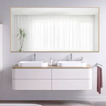 71" Gold Metal Framed Bathroom Vanity Mirror