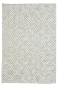 6' X 9' Ivory Geometric Handmade Area Rug