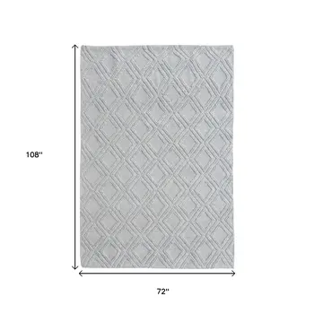 6' X 9' Gray Geometric Handmade Area Rug