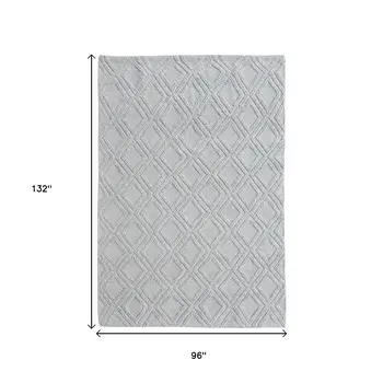 8' X 11' Gray Geometric Handmade Area Rug