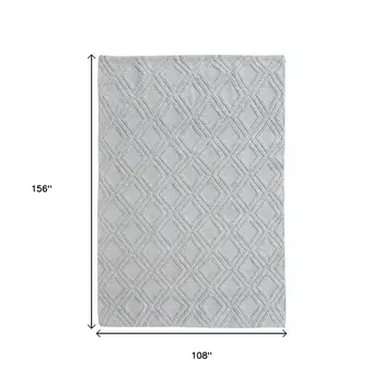 9' X 13' Gray Diamond Lattice Modern Area Rug