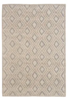 9' X 13' Tan Gray Diamond Lattice Modern Area Rug