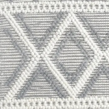 9' X 13' Gray Ivory Diamonds Boho Chic Area Rug