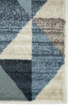 3' X 5' Blue And Gray Geometric Area Rug
