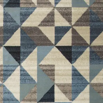 8' X 11' Blue Geometric Area Rug