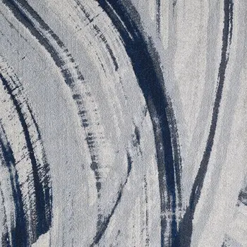 3' X 5' Ivory and Blue Abstract Area Rug