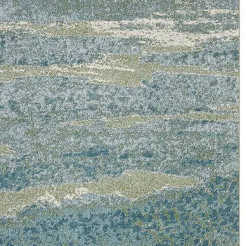7' X 10' Blue And Sage Abstract Area Rug