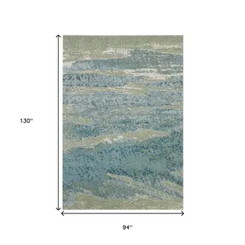 8' X 11' Blue Abstract Area Rug