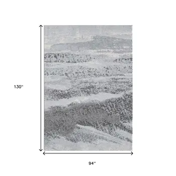 8' X 11' Blue and Gray Abstract Area Rug