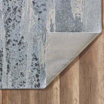 8' X 11' Blue and Gray Abstract Area Rug