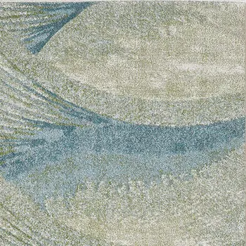 10' X 13' Blue Beige Abstract Waves Modern Area Rug