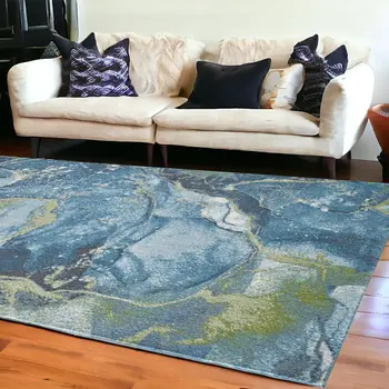 10' X 13' Blue Sage Abstract Stone Modern Area Rug