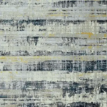 8' Blue Abstract Runner Rug