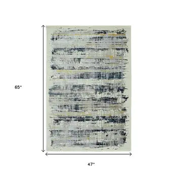 4' X 6' Blue Abstract Area Rug