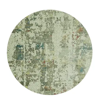 8' Ivory Abstract Round Rug