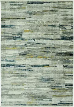 4' X 6' Ivory And Blue Abstract Area Rug