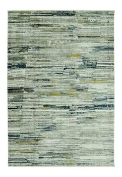 8' X 11' Ivory And Blue Abstract Area Rug
