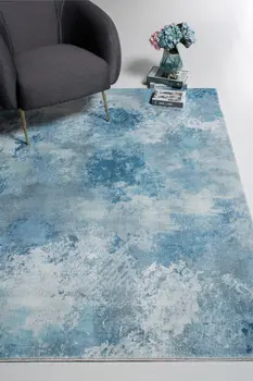 8' X 10' Blue Abstract Area Rug