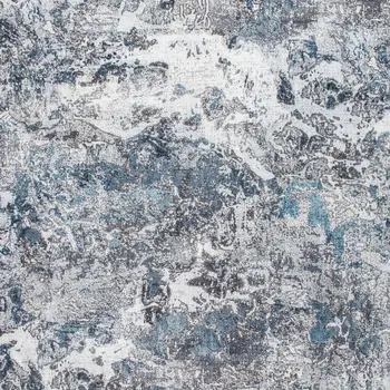 6' X 9' Blue and Gray Abstract Area Rug