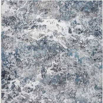 8' X 10' Blue and Gray Abstract Area Rug