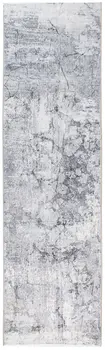 8' Gray Abstract Runner Rug